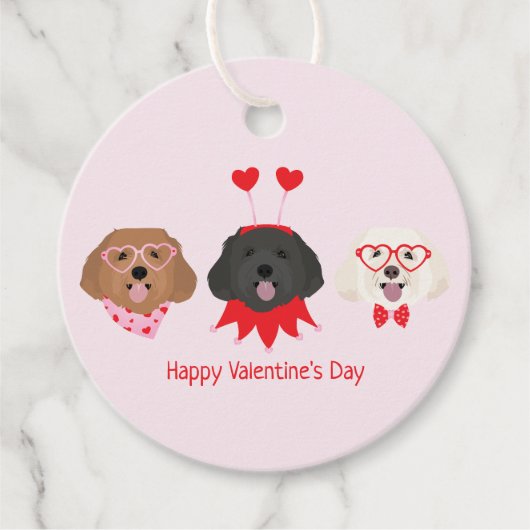 Gelukkige Valentijnsdag Maltipoo Honden Bedankjes Labels (Voorkant)