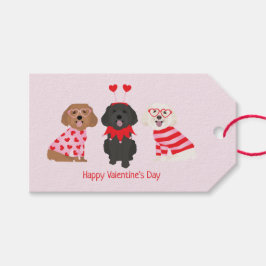 Gelukkige Valentijnsdag Maltipoo Honden Cadeaulabel