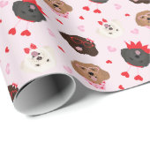 Gelukkige Valentijnsdag Maltipoo Honden Cadeaupapier (Rol Hoek)