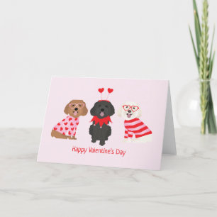 Gelukkige Valentijnsdag Maltipoo Honden Feestdagen Kaart