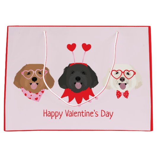 Gelukkige Valentijnsdag Maltipoo Honden Groot Cadeauzakje (Voorkant)