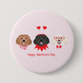 Gelukkige Valentijnsdag Maltipoo Honden Ronde Button 7,6 Cm