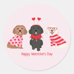 Gelukkige Valentijnsdag Maltipoo Honden Ronde Sticker
