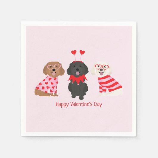Gelukkige Valentijnsdag Maltipoo Honden Servet (Voorkant)
