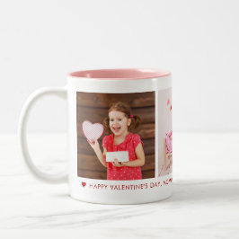 Gelukkige Valentijnsdag mama 3 Foto Custom Tweekleurige Koffiemok
