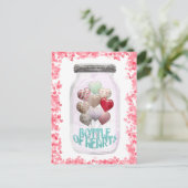 Gelukkige Valentijnsdag Mason Jar Fles van Harten Briefkaart (Staand voorkant)