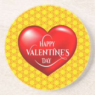 Gelukkige Valentijnsdag met Heart Shape-49870 Zandsteen Onderzetter