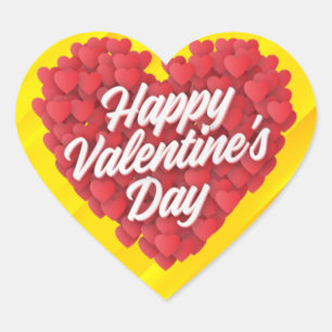 Gelukkige Valentijnsdag met Hearts Design-23056 Hart Sticker