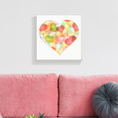 Gelukkige Valentijnsdag met kleurrijke harten Canvas Afdruk (Insitu (Woonkamer))