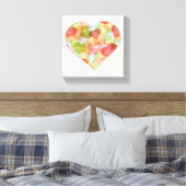Gelukkige Valentijnsdag met kleurrijke harten Canvas Afdruk (Insitu (Slaapkamer))