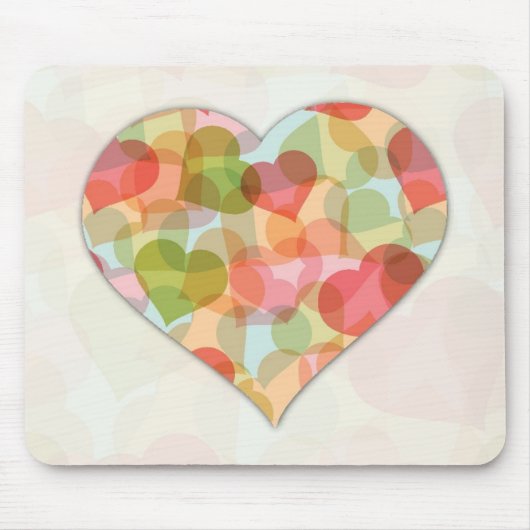 Gelukkige Valentijnsdag met kleurrijke harten Muismat (Voorkant)