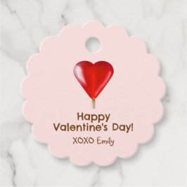 Gelukkige Valentijnsdag met rode hart lolly Bedankjes Labels