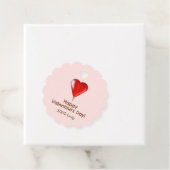 Gelukkige Valentijnsdag met rode hart lolly Bedankjes Labels (In situ)