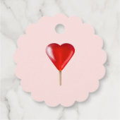 Gelukkige Valentijnsdag met rode hart lolly Bedankjes Labels (Achterkant)