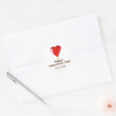 Gelukkige Valentijnsdag met rode hart lolly Ronde Sticker (Envelop)