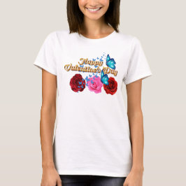 Gelukkige Valentijnsdag met vlinder T-shirt