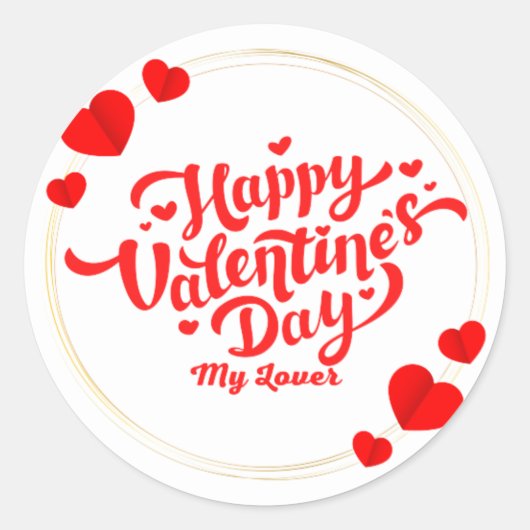gelukkige valentijnsdag mijn geliefde ronde sticker (Voorkant)