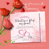 Gelukkige Valentijnsdag mijn vriend roze Notitiekaartje