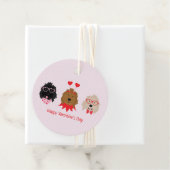 Gelukkige Valentijnsdag Mini Goldendoodle Honden Bedankjes Labels (In situ)
