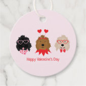 Gelukkige Valentijnsdag Mini Goldendoodle Honden Bedankjes Labels (Voorkant)