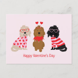 Gelukkige Valentijnsdag Mini Goldendoodle Honden Briefkaart