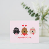 Gelukkige Valentijnsdag Mini Goldendoodle Honden Briefkaart (Staand voorkant)