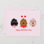 Gelukkige Valentijnsdag Mini Goldendoodle Honden Briefkaart (Voorkant / Achterkant)
