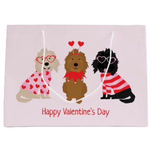 Gelukkige Valentijnsdag Mini Goldendoodle Honden Groot Cadeauzakje