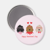 Gelukkige Valentijnsdag Mini Goldendoodle Honden Magneet (Voorkant / Achterkant)