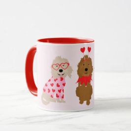 Gelukkige Valentijnsdag Mini Goldendoodle Honden Mok
