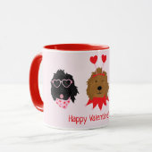 Gelukkige Valentijnsdag Mini Goldendoodle Honden Mok (Voorkant links)