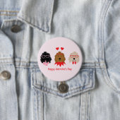 Gelukkige Valentijnsdag Mini Goldendoodle Honden Ronde Button 7,6 Cm (In situ)