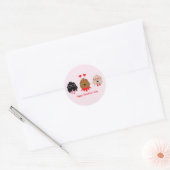 Gelukkige Valentijnsdag Mini Goldendoodle Honden Ronde Sticker (Envelop)