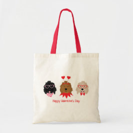 Gelukkige Valentijnsdag Mini Goldendoodle Honden Tote Bag