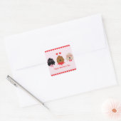 Gelukkige Valentijnsdag Mini Goldendoodle Honden Vierkante Sticker (Envelop)