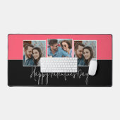 Gelukkige Valentijnsdag Modern Script 3 Foto Bureaumat (Keyboard & Muis)