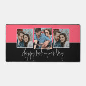 Gelukkige Valentijnsdag Modern Script 3 Foto Bureaumat (Voorkant)