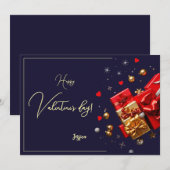 Gelukkige Valentijnsdag Modern script Feestdagenkaart (Voorkant / Achterkant)