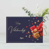 Gelukkige Valentijnsdag Modern script Feestdagenkaart (Staand voorkant)