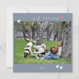 Gelukkige Valentijnsdag Modern Script Foto Bedankkaart
