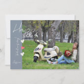 Gelukkige Valentijnsdag Modern Script Foto Feestdagenkaart (Voorkant)