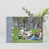 Gelukkige Valentijnsdag Modern Script Foto Feestdagenkaart (Staand voorkant)