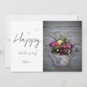 Gelukkige Valentijnsdag Modern Script Foto Feestdagenkaart (Voorkant)