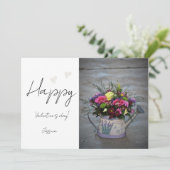 Gelukkige Valentijnsdag Modern Script Foto Feestdagenkaart (Staand voorkant)