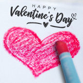 Gelukkige Valentijnsdag Modern Script Scribbled He Zelfinktende Stempel