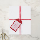 Gelukkige Valentijnsdag Modern Trendy Roze & Rood Cadeaulabel (Met Touw)