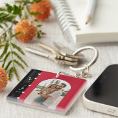 Gelukkige Valentijnsdag moderne eenvoudige romanti Sleutelhanger (Voorkant Rechts)