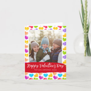Gelukkige Valentijnsdag Moderne Kleurrijke Harten Feestdagen Kaart