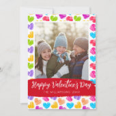 Gelukkige Valentijnsdag Moderne Kleurrijke Harten  Feestdagenkaart (Voorkant)