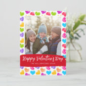 Gelukkige Valentijnsdag Moderne Kleurrijke Harten  Feestdagenkaart (Staand voorkant)